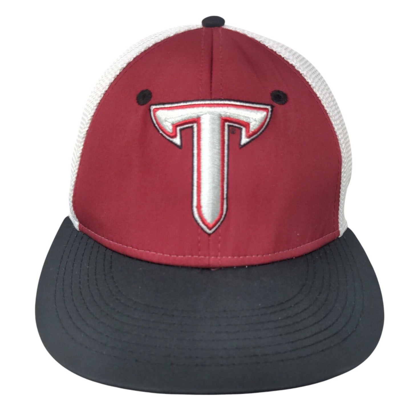 Troy Fitted Mesh Back Hat Red Embroidered Logo The Game Pro Poly Blend