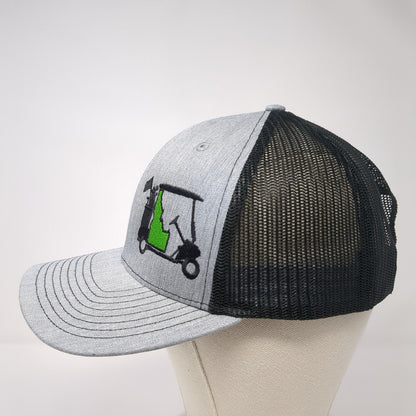 Golf Cart Snapback Trucker Hat Gray One Size Adjustable Mesh Back Richardson