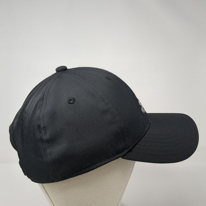 Adidas Strapback Hat Black One Size Adjustable 3 Stripes Logo 6 Panel