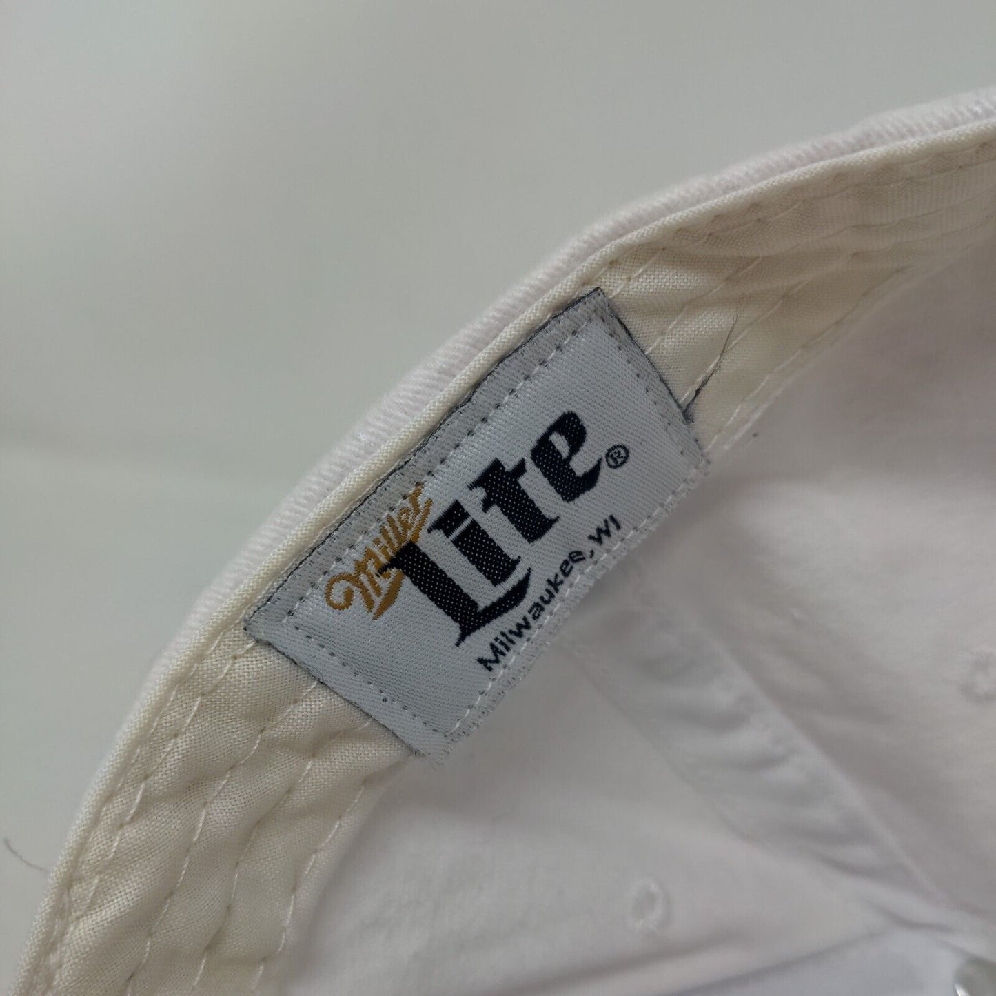 Miller Lite A Fine Pilsner Beer Snapback Hat White One Size Embroidered