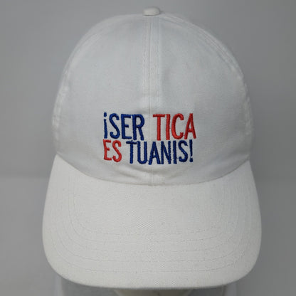 iSER Tica Es TuaNIS! Slideback Baseball Cap White OS Adjustable Embroidered