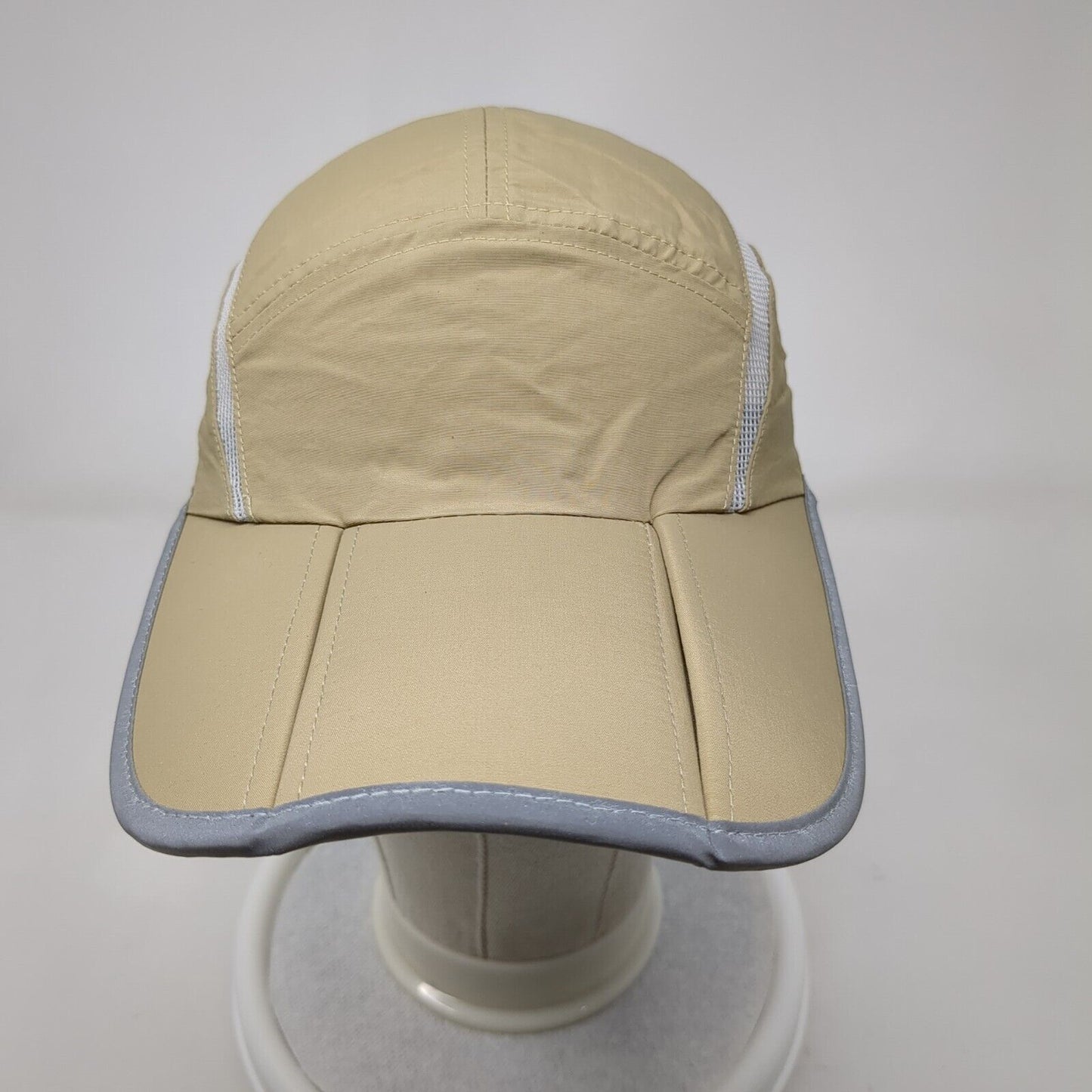 Unbranded Strapback 5 Panel Cap Tan One Size Adjustable Breathable Mesh Blank