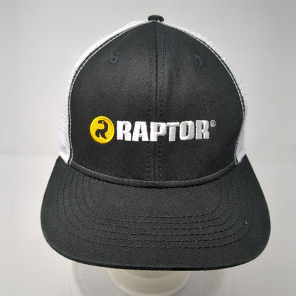 Raptor Snapback Mesh Back Trucker Hat Black One Size Embroidered 6 Panel