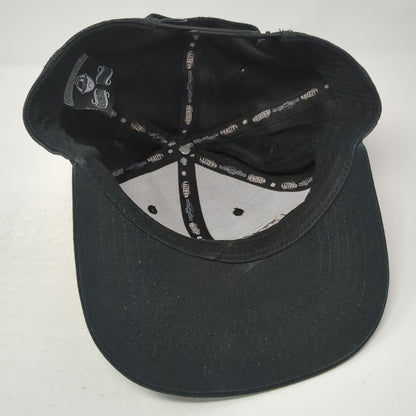 Lowrider Snapback Hat Black One Size Plaid Flat Brim Logo 100% Polyester Graphic