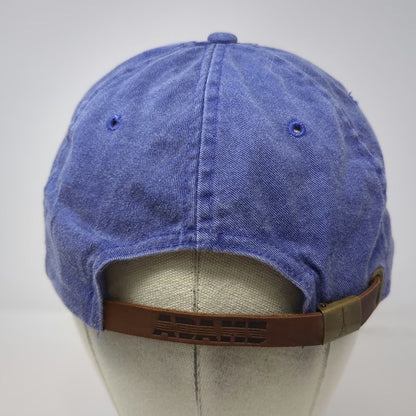 Adams Baseball Cap Blue One Size Leather Strap Embroidered Cyclist Rainbow Hat