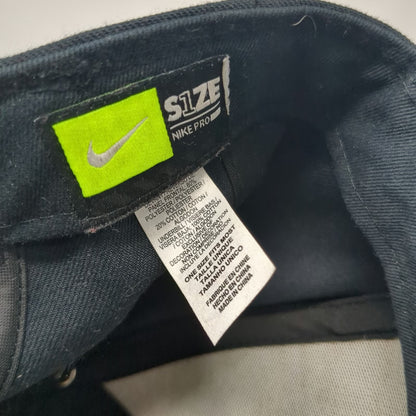 Nike Snapback Black One Size Pro Embroidered Swoosh Green Underbrim 6 Panel Hat
