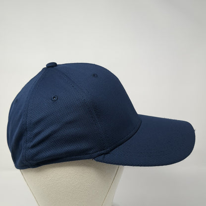 Athletic Works Fitted Hat Blue Medium Solid Vent Holes Stretch Blank