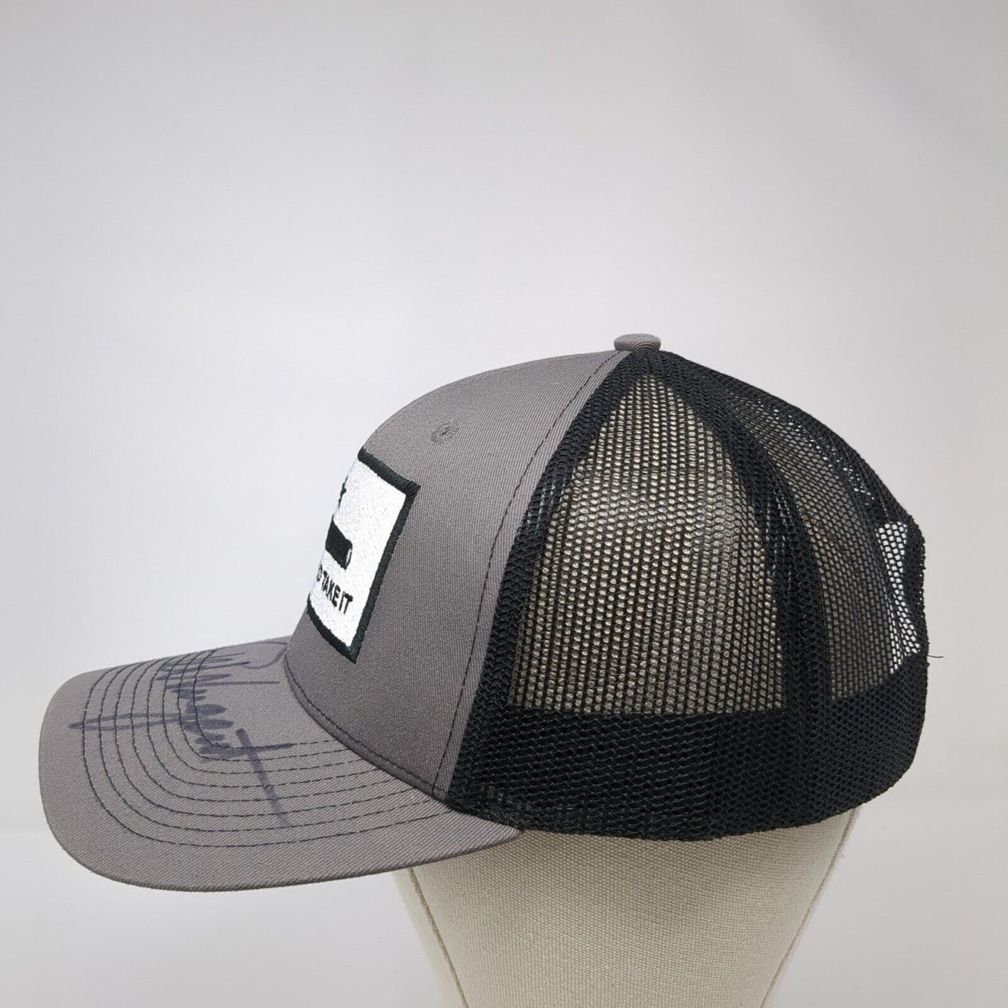 Come And Take It Snapback Trucker Hat Gray OS Adjustable Mesh Back Authographed