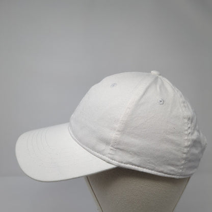 Unbranded Strapback Hat White One Size Adjustable Vented Holes 6 Panel Blank