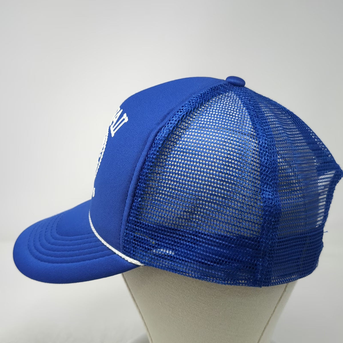 Hawaiian Headwear Blue One Size Trucker Hat Hawaii Islands Palm Tree Mesh Rope