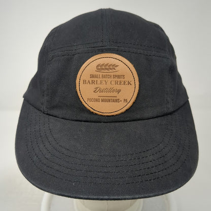 Elegan 5 Panel Black One Size Barley Creek Distillery Leather Patch Poconos Hat