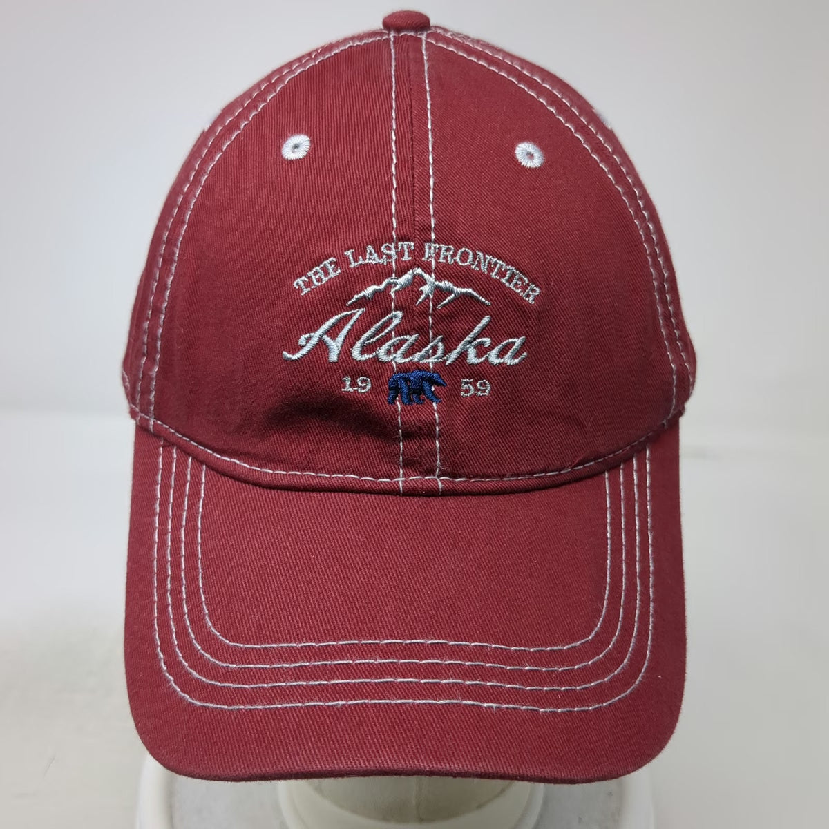 Prairie Mountain Baseball Cap Red One Size Alaska Last Frontier Slideback Hat