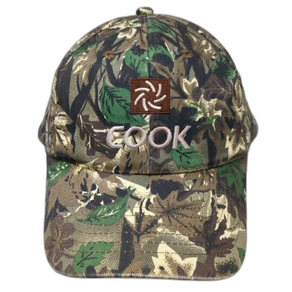 Cook Gear Baseball Cap Green Camo OS Slideback Leaf Pattern Embroidered Hat