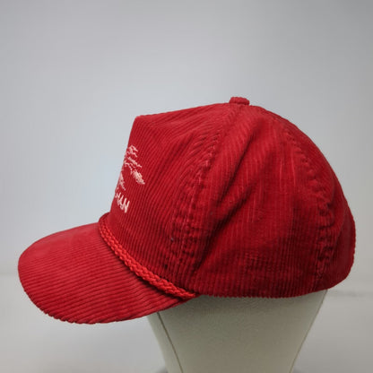 Imperial Headwear 5 Panel Red Hat One Size Corduroy Rope Bonsai Salishan Golf