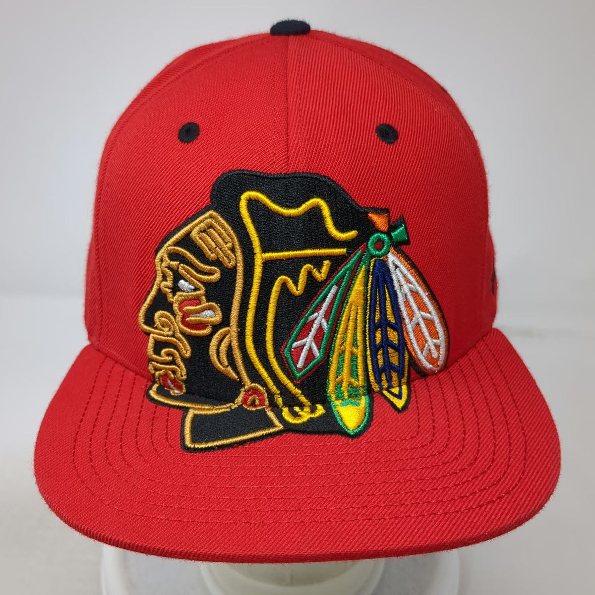 Chicago Blackhawks NHL Zephyr Snapback Red One Size Wool Blend Flat Brim Hat
