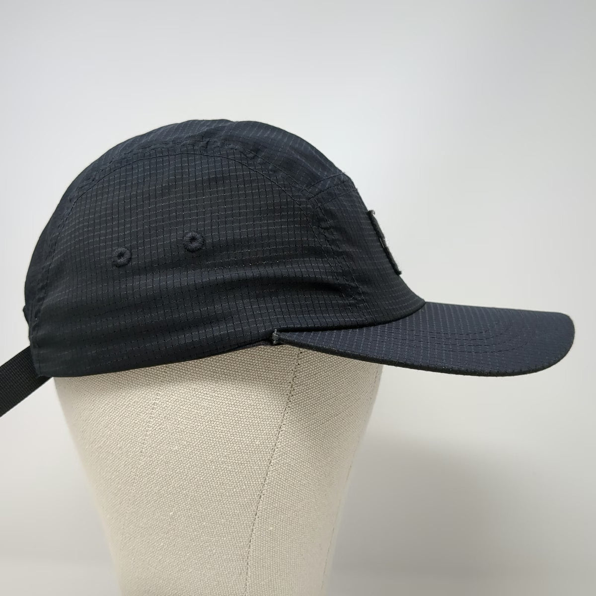Stance 5 Panel Black One Size Hat Polyester Strapback Buckle Flat Brim Square