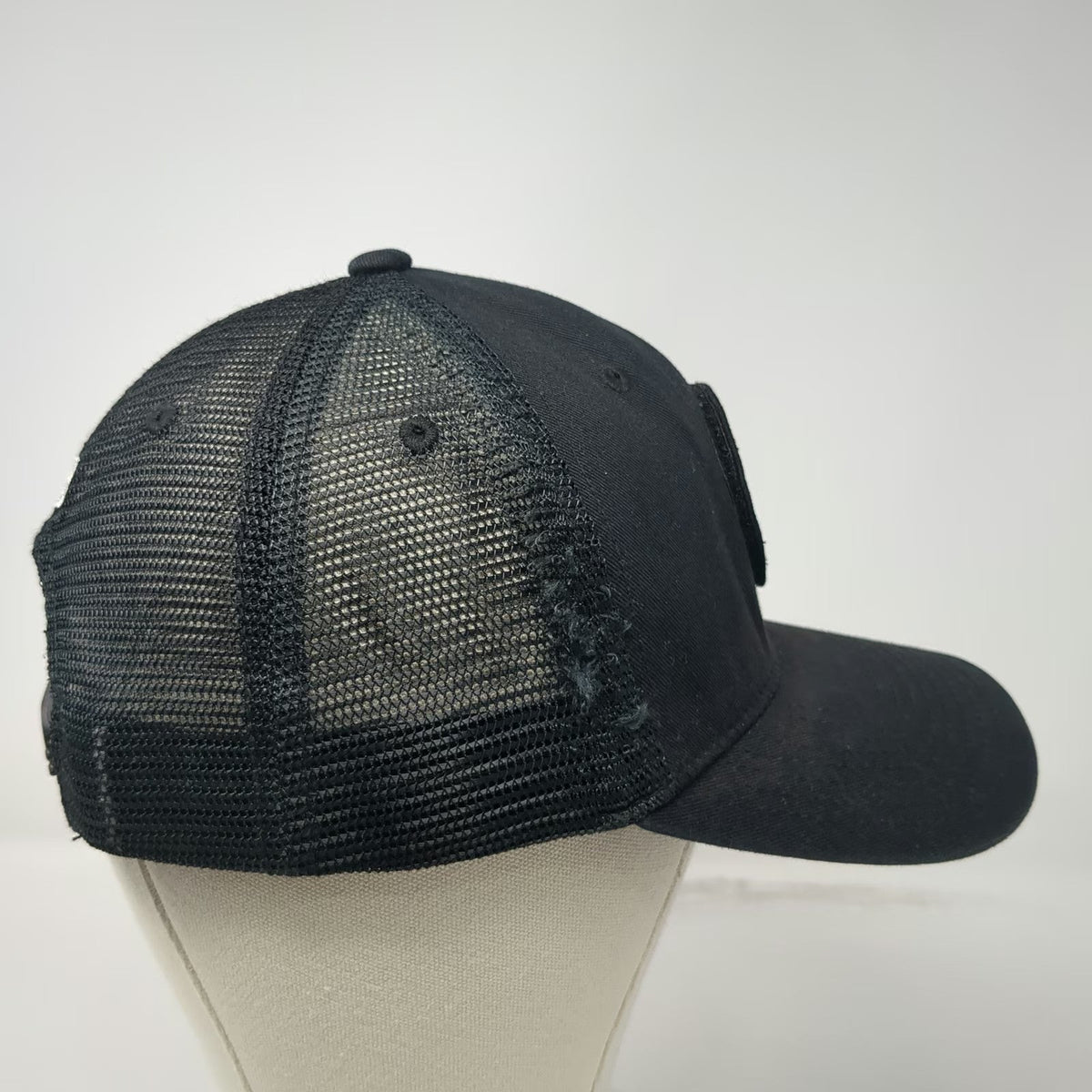 Billy Blvd Trucker Hat Black One Size BB Logo Mesh Snapback Curved Brim Patch