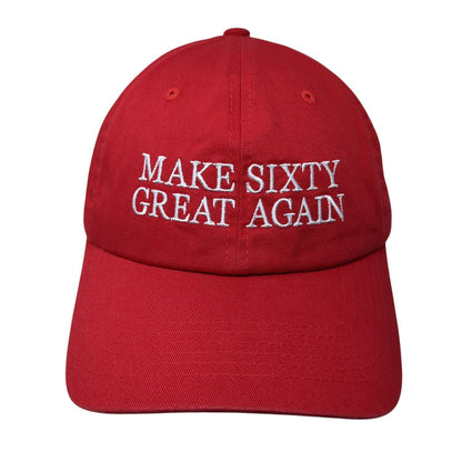 Make Sixty Great Again Slideback Baseball Cap Red OS Adjustable Embroidered