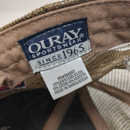 Ouray Sportswear Baseball Cap Brown One Size AgRisk Advisors Mesh Side Flag hat