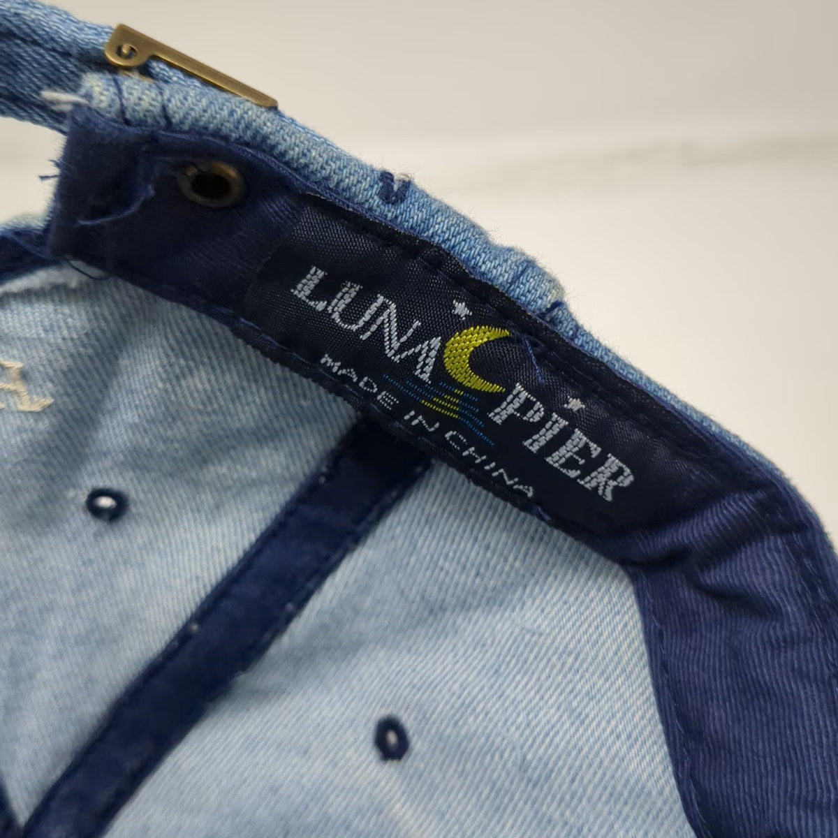 Luna Pier Baseball Cap Blue One Size Denim Heart Women of Faith Hat Slideback
