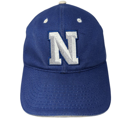 Letter N Strapback Hat Blue One Size Adjustable Outdoor Cap 6 Panel