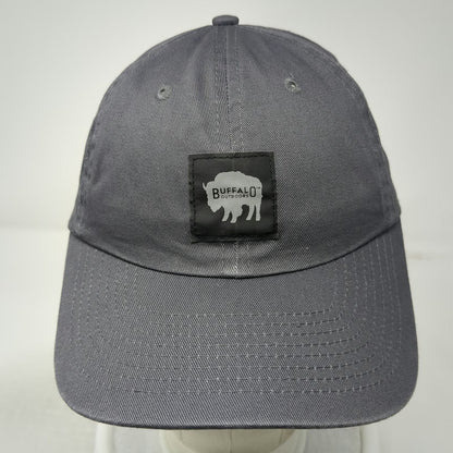 Buffalo Outdoors Baseball Cap Gray One Size Cotton Patch Logo Slideback Hat