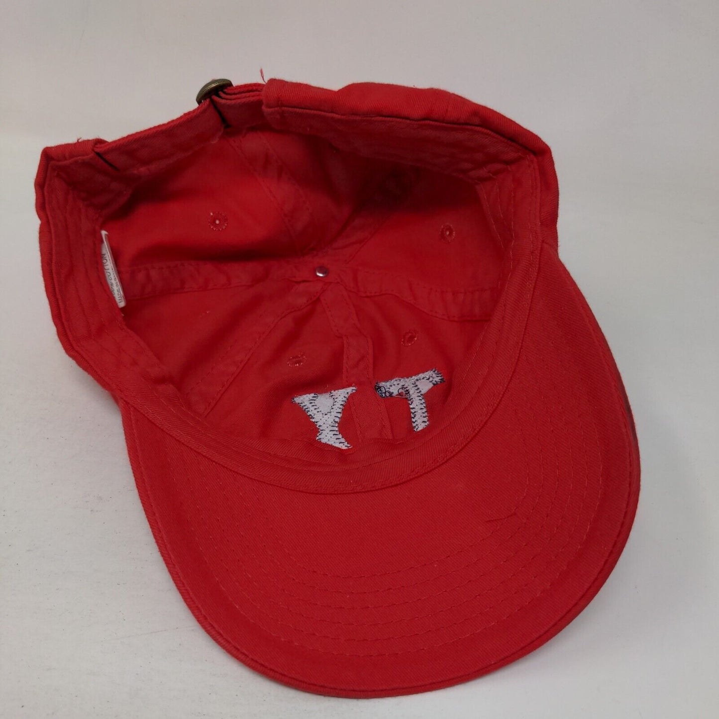 TX Slideback Hat Red One Size Adjustable Embroidered Vented Holes 6 Panel