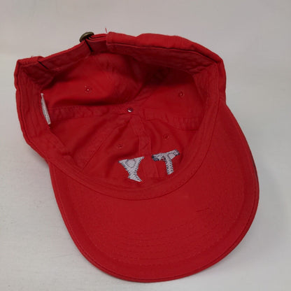 TX Slideback Hat Red One Size Adjustable Embroidered Vented Holes 6 Panel