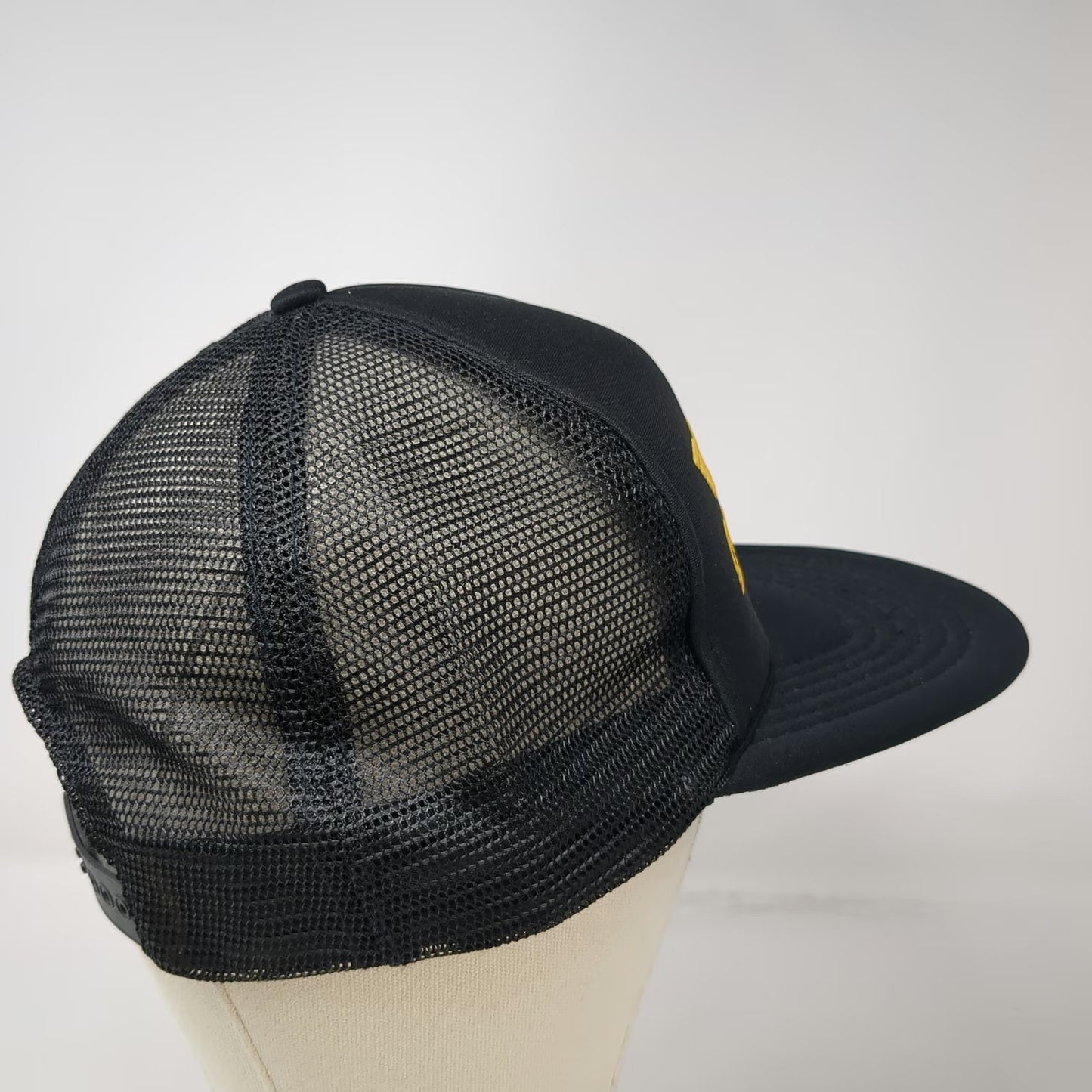 Monroe Formula GP Black Yellow Red Trucker Hat Snapback Mesh Racing Vintage