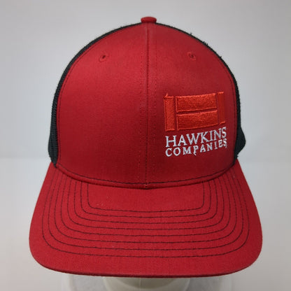 Hawkins Companies Snapback Trucker Hat Red OS Adjustable Mesh Back Richardson