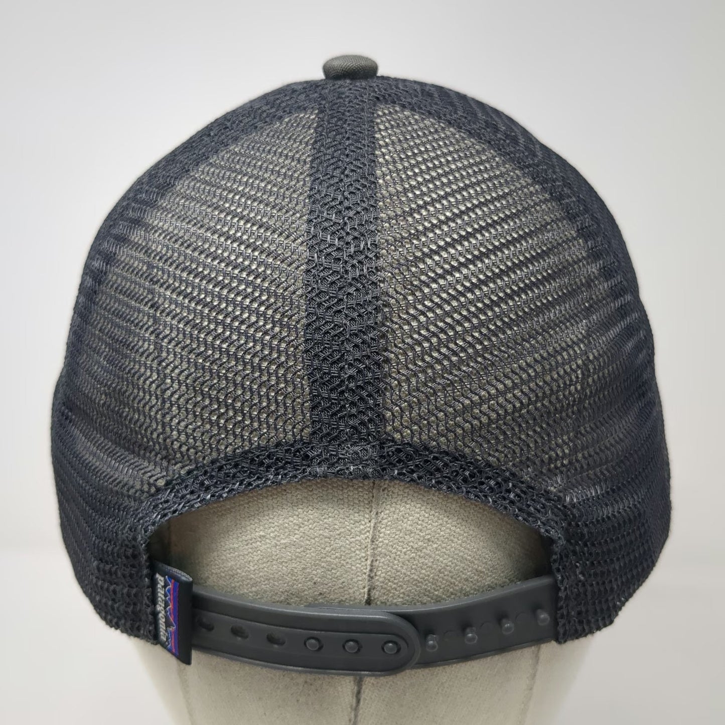 Patagonia Trucker Hat Gray One Size Mesh Snapback Mountain Logo 1973 Hiking Cap