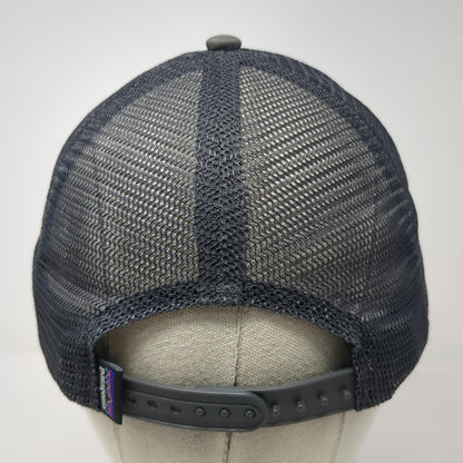 Patagonia Trucker Hat Gray One Size Mesh Snapback Mountain Logo 1973 Hiking Cap