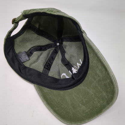 Wild Slideback Hat Green OSFM Adjustable Embroidered 6 Panel Vented Holes Cotton