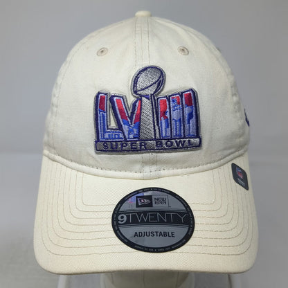 New Era NFL Super Bowl LVIII 9TWENTY Hat Beige OSFM Cap Adjustable Silver Blue