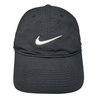 Nike Swoosh Strapback Hat Black OSFM Embroidered Logo Adjustable