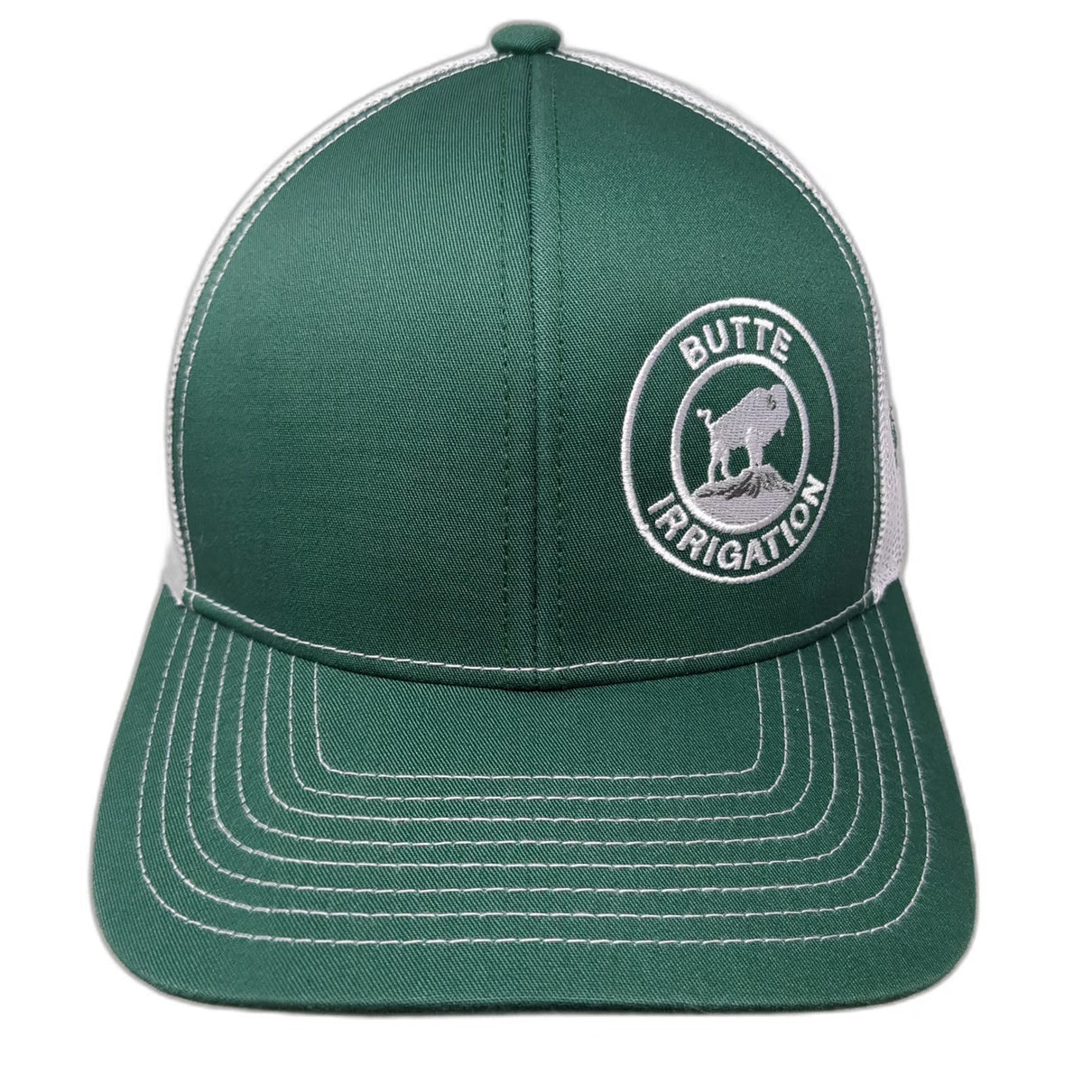 Pacific Headwear Trucker Hat Green One Size Butte Irrigation Buffalo Bison Golf