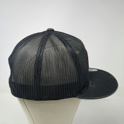 Yupoong Trucker Hat Black One Size Camo Leather Followers of Jesus Snapback Mesh