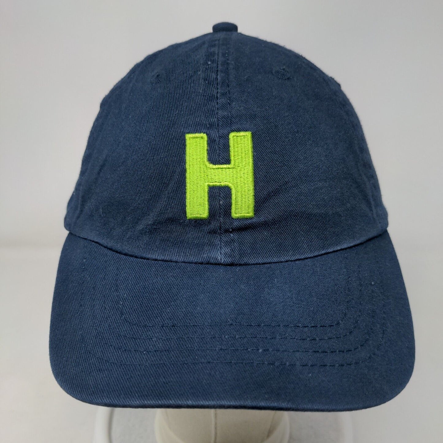 Letter H Strapback Hat Blue One Size Embroidered 6 Panel Port & Company
