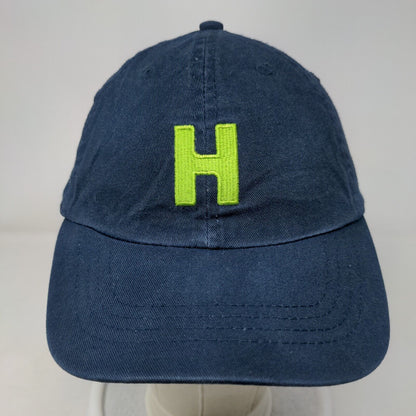 Letter H Strapback Hat Blue One Size Embroidered 6 Panel Port & Company