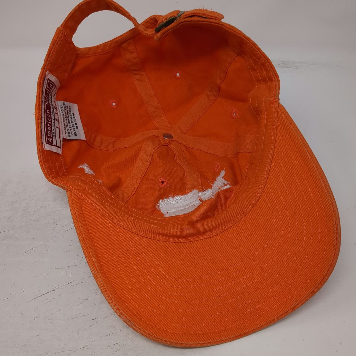 American Needle Baseball Cap Orange OSFM Davis Cup USA Serbia Boise Idaho Hat