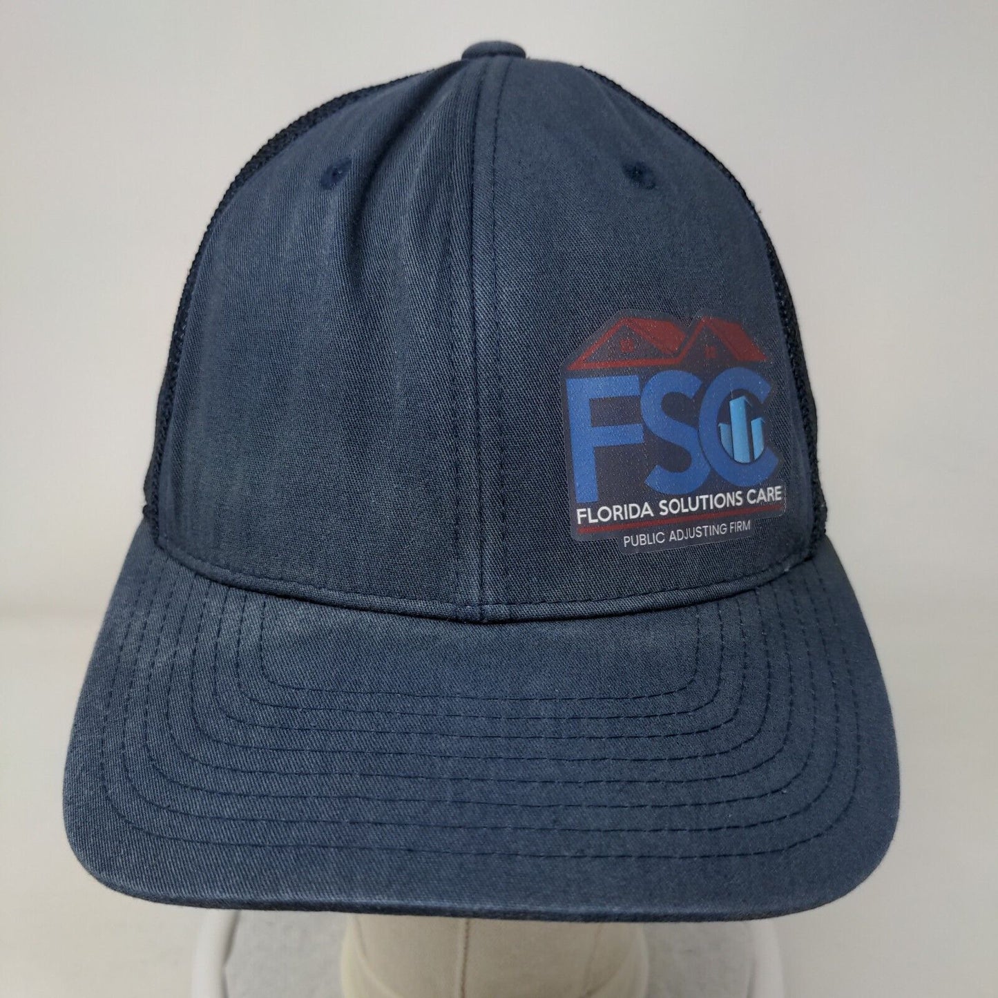 Florida Solutions Care Public Adjusting Firm Fitted Trucker Hat Blue OS Mesh