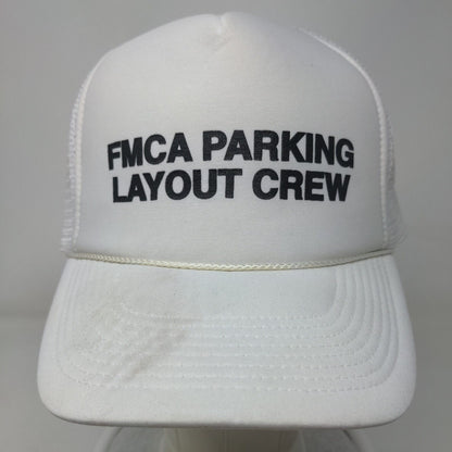 FMCA PAKING LAYOUT CREW Snapback Trucker Hat White OSFA Mesh Back Rope Cobra