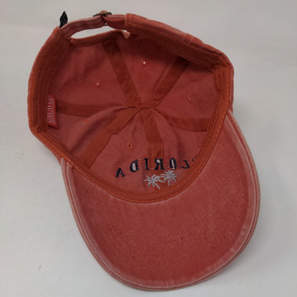 Florida Palm Tree Slideback Hat Orange One Size Embroidered Sunkiss Kap