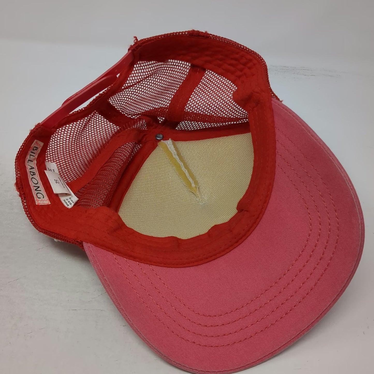 Billabong Trucker Hat Red One Size Surf Graphic Mesh Back Snapback Adjustable