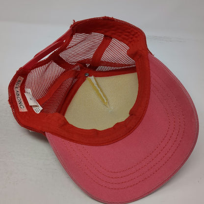 Billabong Trucker Hat Red One Size Surf Graphic Mesh Back Snapback Adjustable