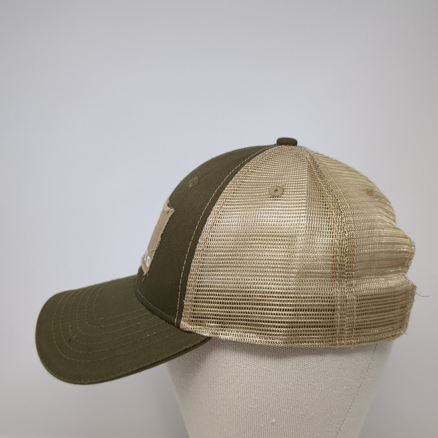 Bronco Patch Snapback Mesh Back Trucker Hat Brown One Size Adjustable