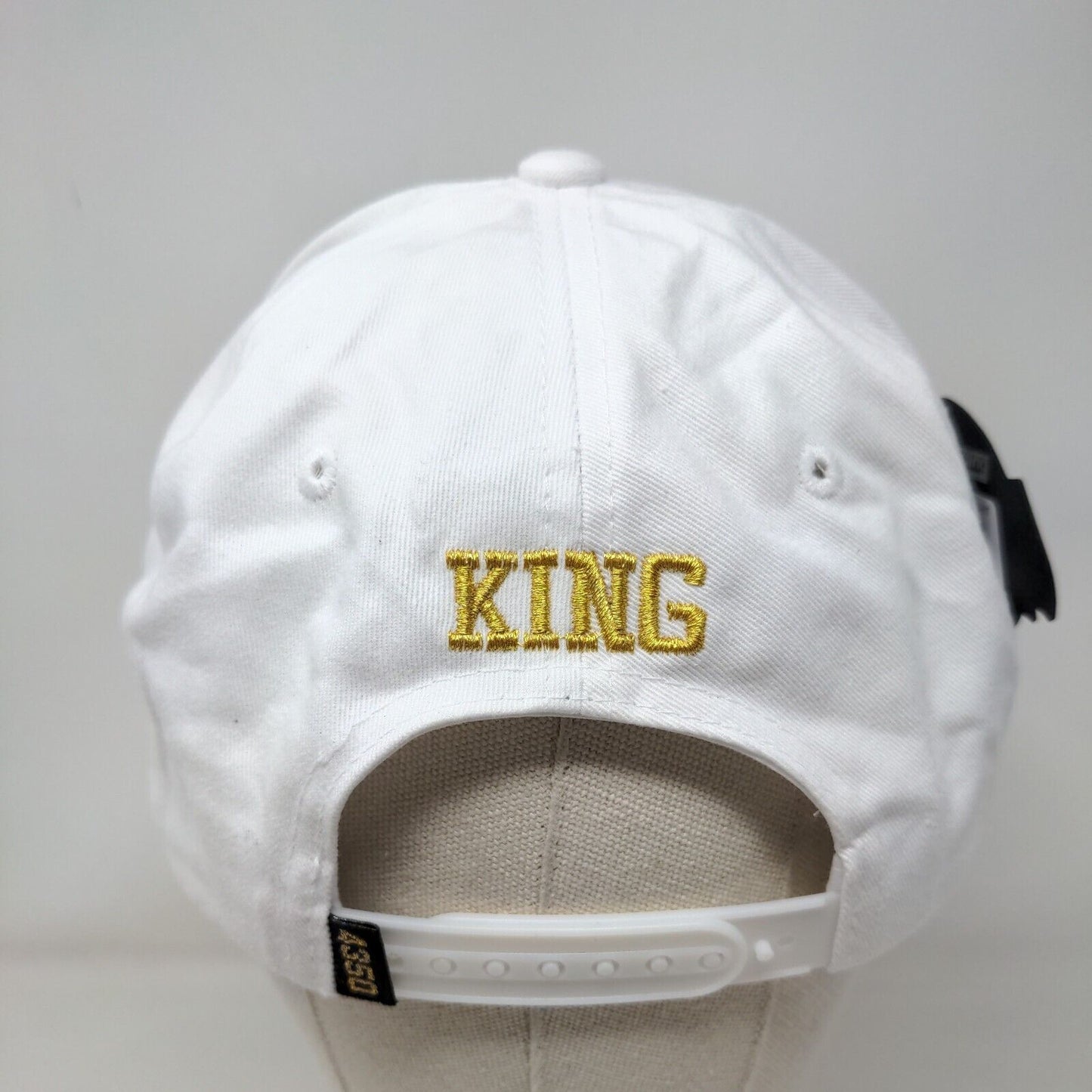 King Crown Gold Metallic Snapback Hat White One Size 4350 District