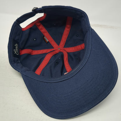 Earls Collection Baseball Cap Blue OSFM Red Script E Logo Slideback Cotton Hat
