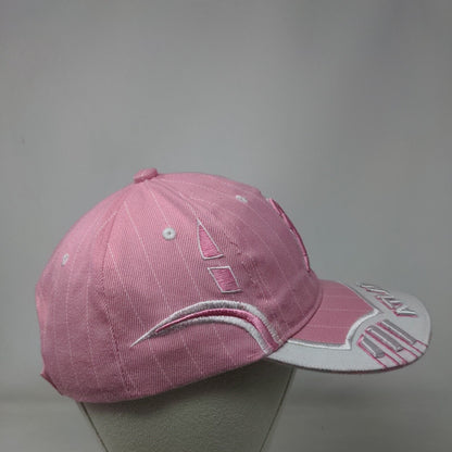 Atlanta Strapback Hat Pink One Size Adjustable Embroidered 6 Panel