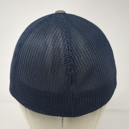 Never Summer Board Co Baseball Cap Gray Blue One Size Mesh Back Flexfit Hat
